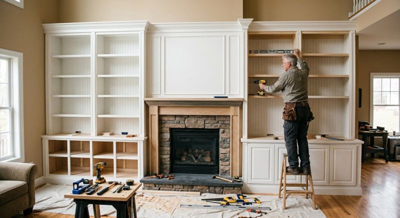 Fireplace Cabinet Installation in Woodbridge, VA