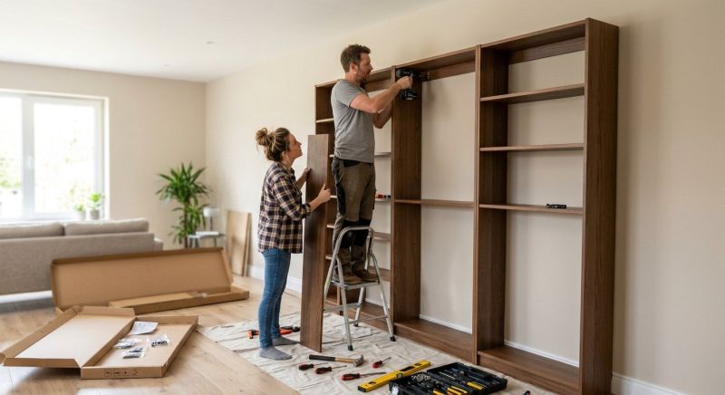 Custom Bookcase Installation in Winston Salem, NC
